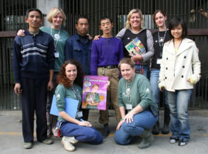 Winning veterinary nurses at the Animal Aid hospital in Hong Kong